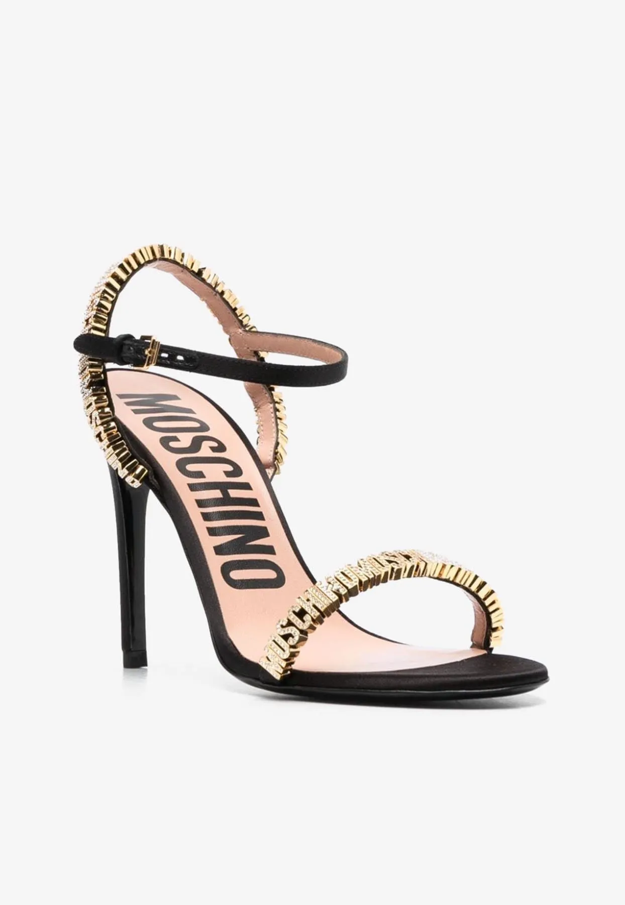 100 Mini Logo Lettering Leather Sandals