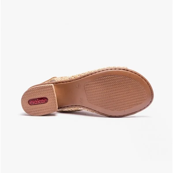 64670-60 Ladies Peep-Toe Sandals Beige