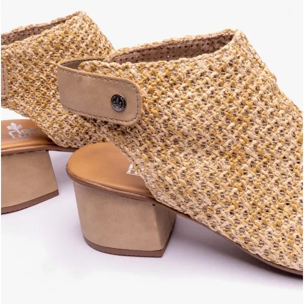 64670-60 Ladies Peep-Toe Sandals Beige