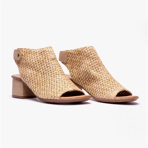 64670-60 Ladies Peep-Toe Sandals Beige
