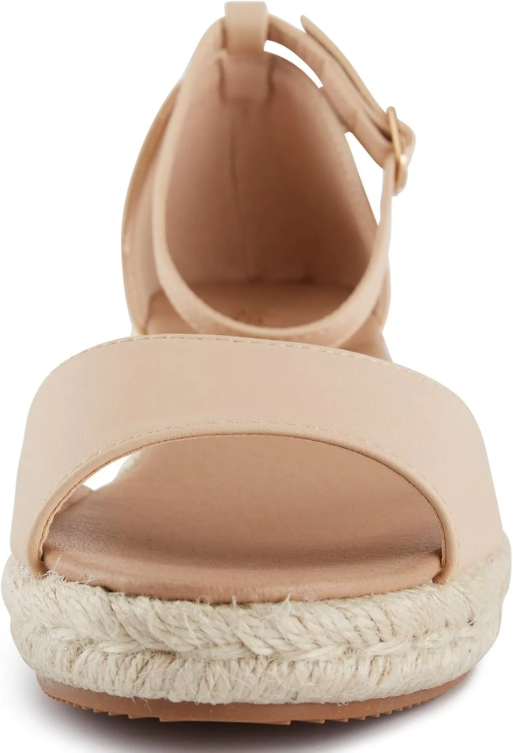 Alexis Leroy Women's Open Toe Comfortable Ankle Strap Espadrilles Wedge Sandals