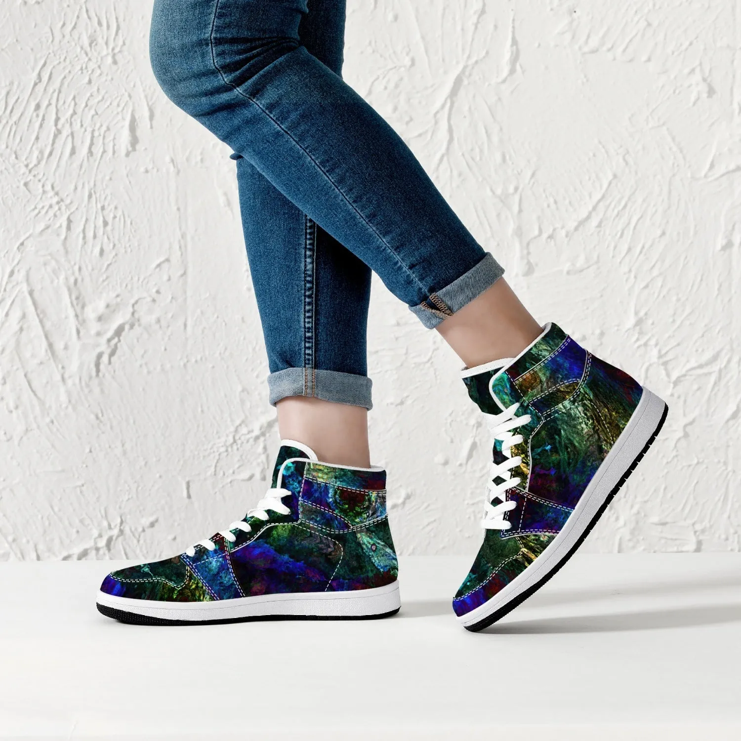 Azule Psychedelic Split-Style High-Top Sneakers