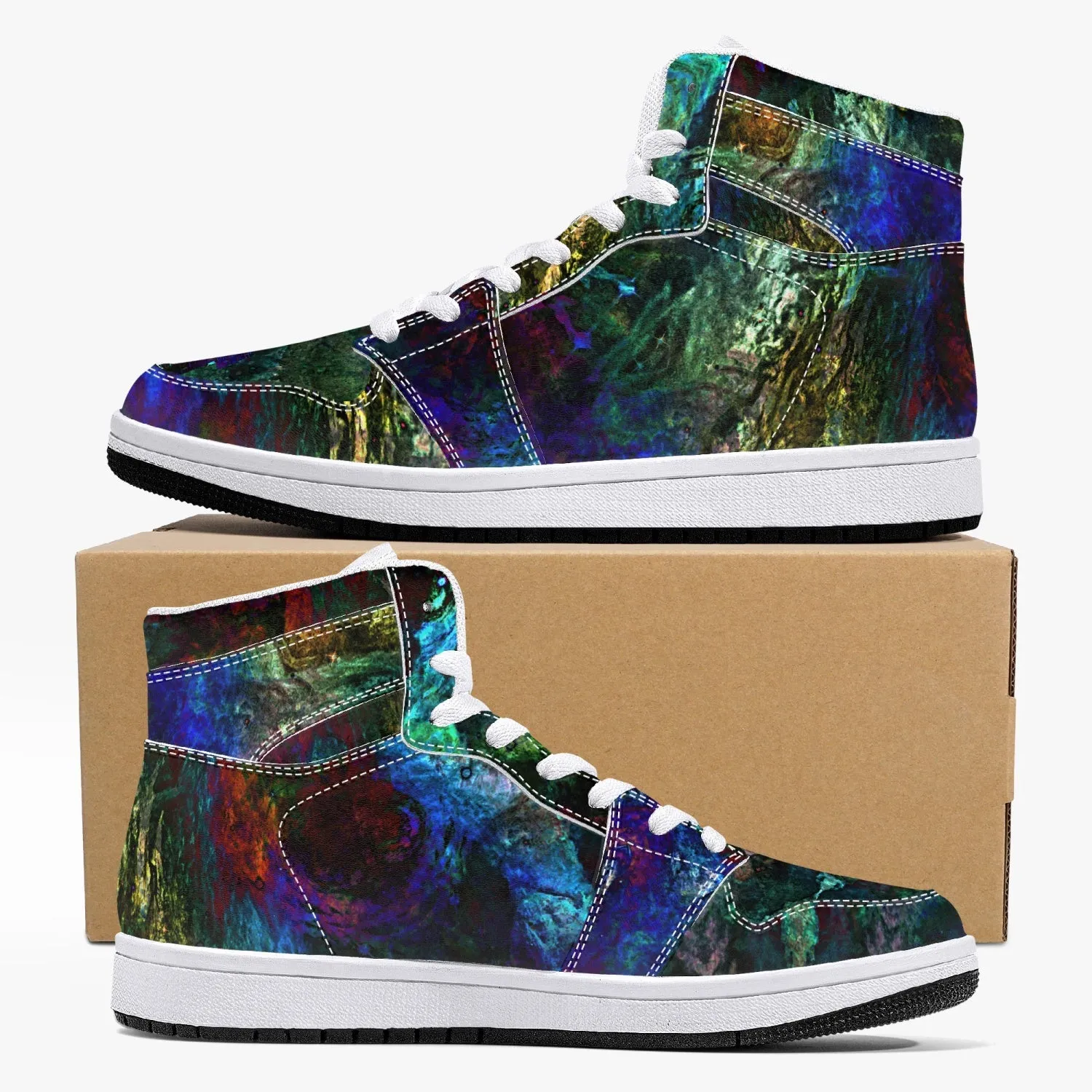 Azule Psychedelic Split-Style High-Top Sneakers