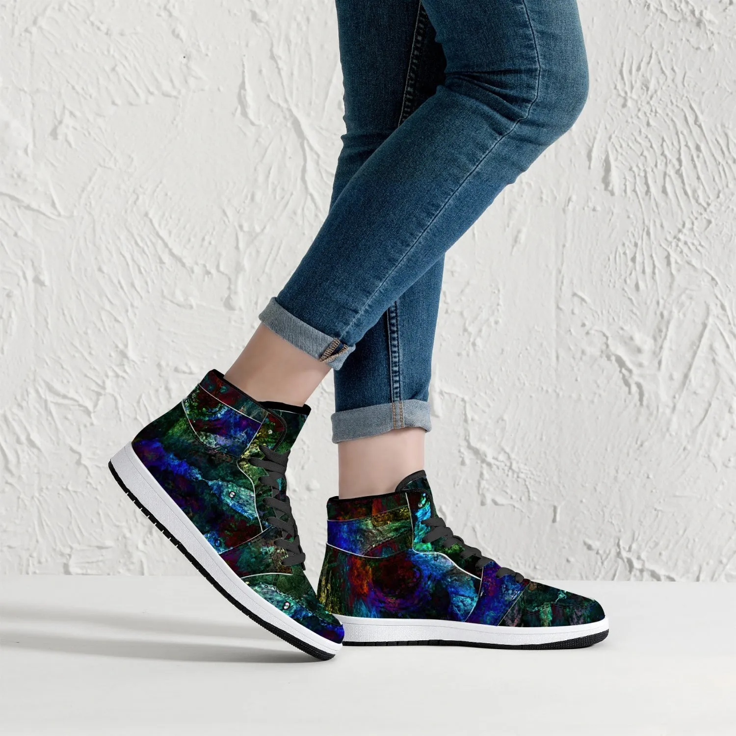 Azule Psychedelic Split-Style High-Top Sneakers