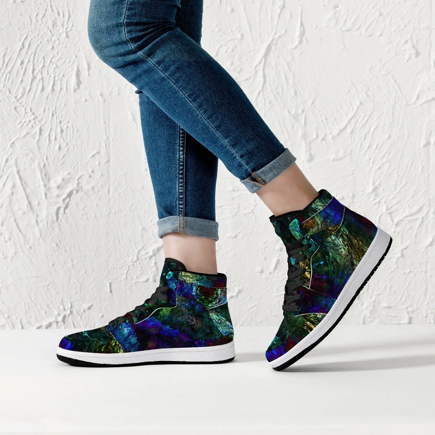 Azule Psychedelic Split-Style High-Top Sneakers