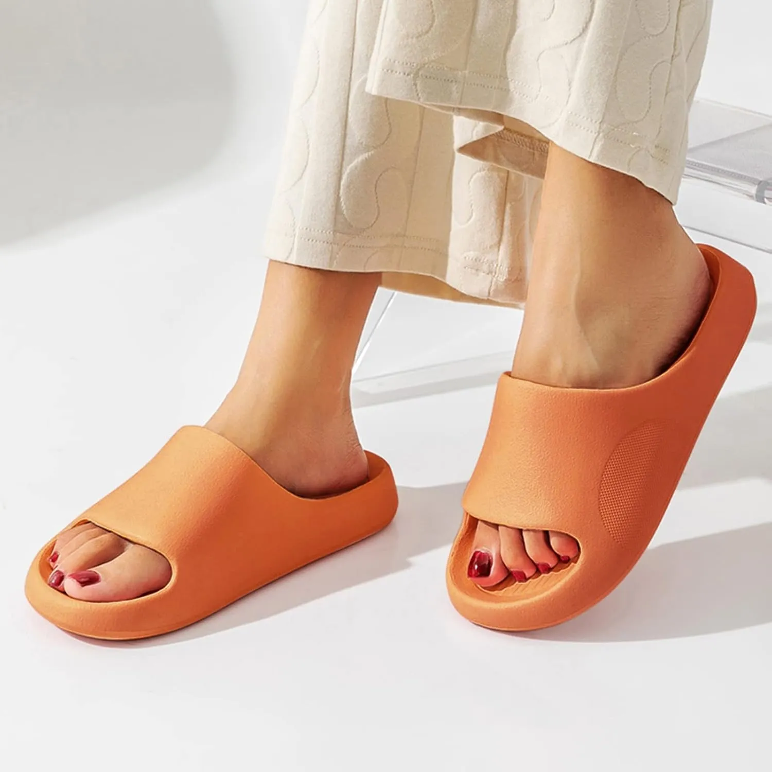 Bathroom Slipper Womens Pillow Slippers Mens Shower Shoes Bath Slippers Drainage Hole Comfortable Soft Sole