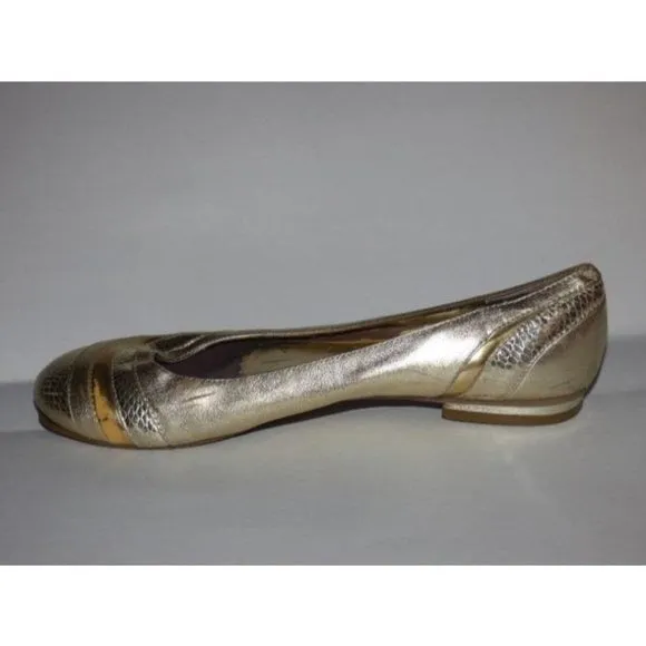 BCBGMaxAzria Textured Gold Silver Metallic Ballet