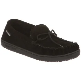 Bearpaw Mens Moc II Black Suede Sheep Lined Warm Comfortable Moccasins (Black, 13)