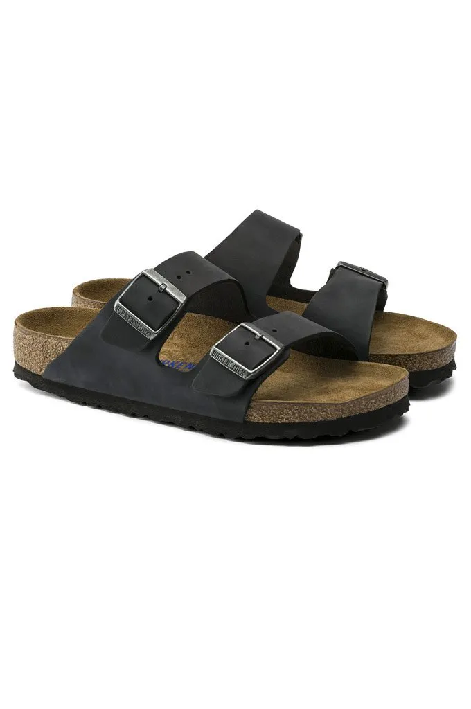 Birkenstock Arizona Soft Footbed Oiled Nubuck Leather Narrow Fit Unisex Sandals