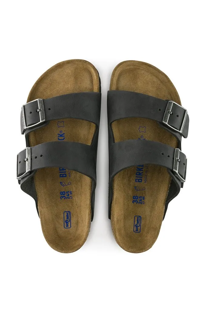 Birkenstock Arizona Soft Footbed Oiled Nubuck Leather Narrow Fit Unisex Sandals