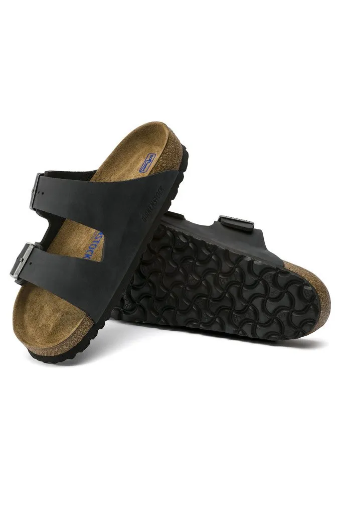 Birkenstock Arizona Soft Footbed Oiled Nubuck Leather Narrow Fit Unisex Sandals