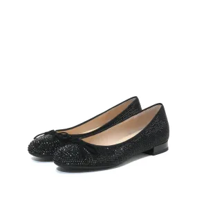 Black Crystal Bow Flats