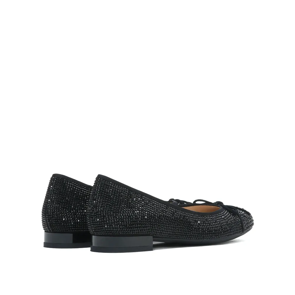 Black Crystal Bow Flats