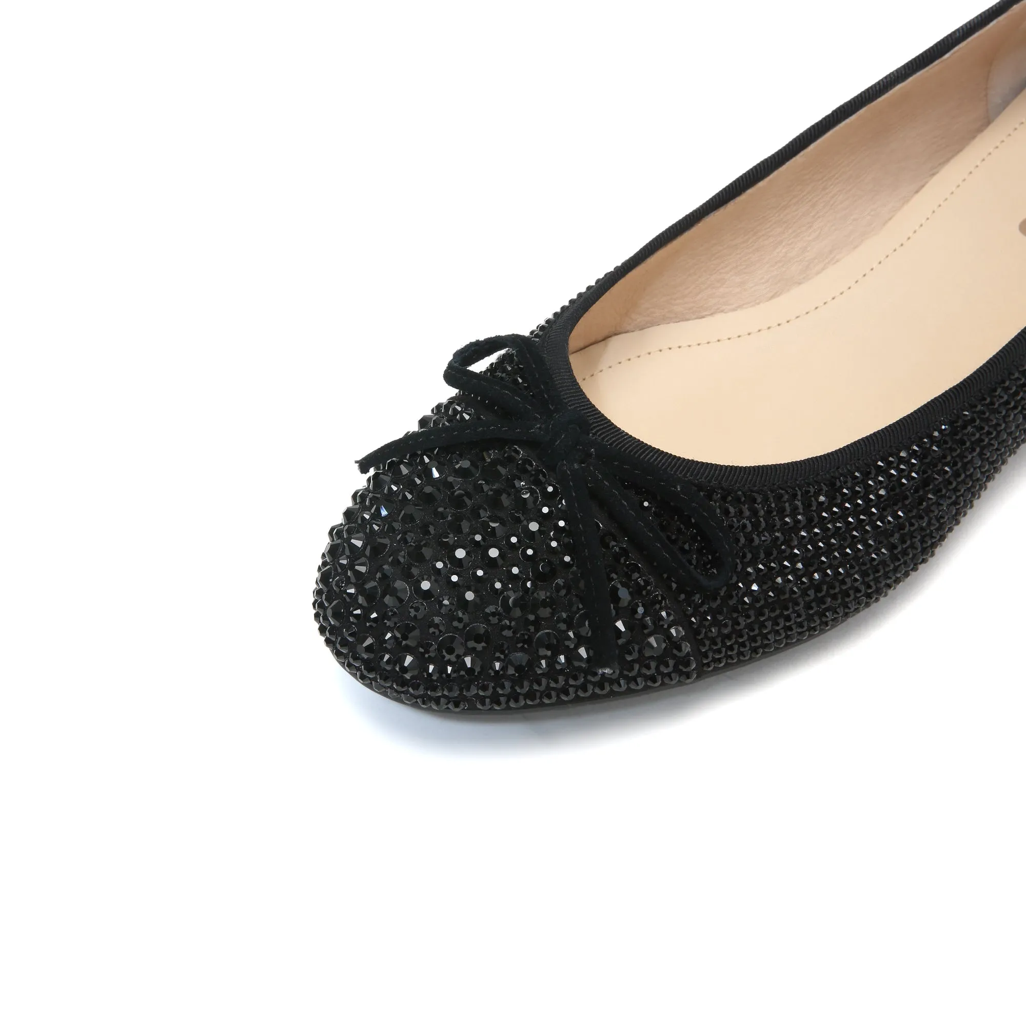 Black Crystal Bow Flats