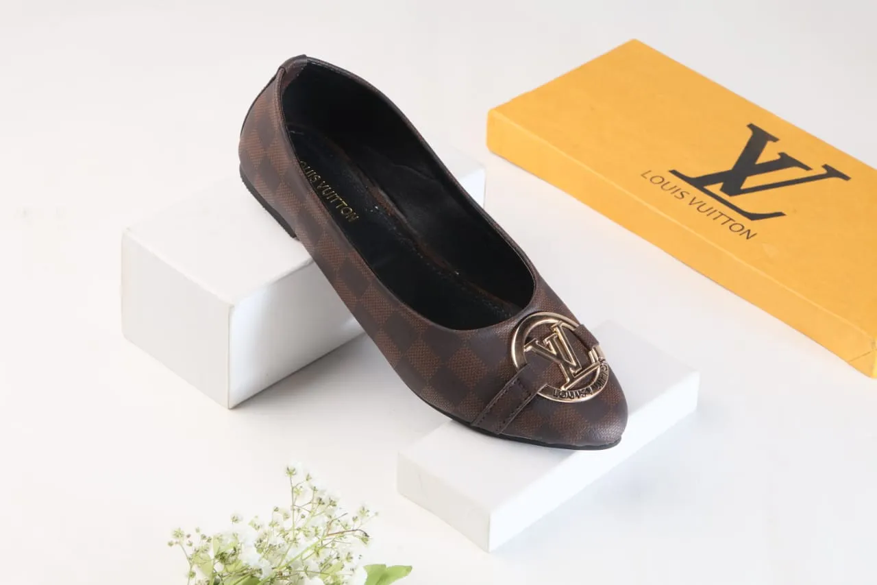 BROWN CHECK FLAT PUMPS