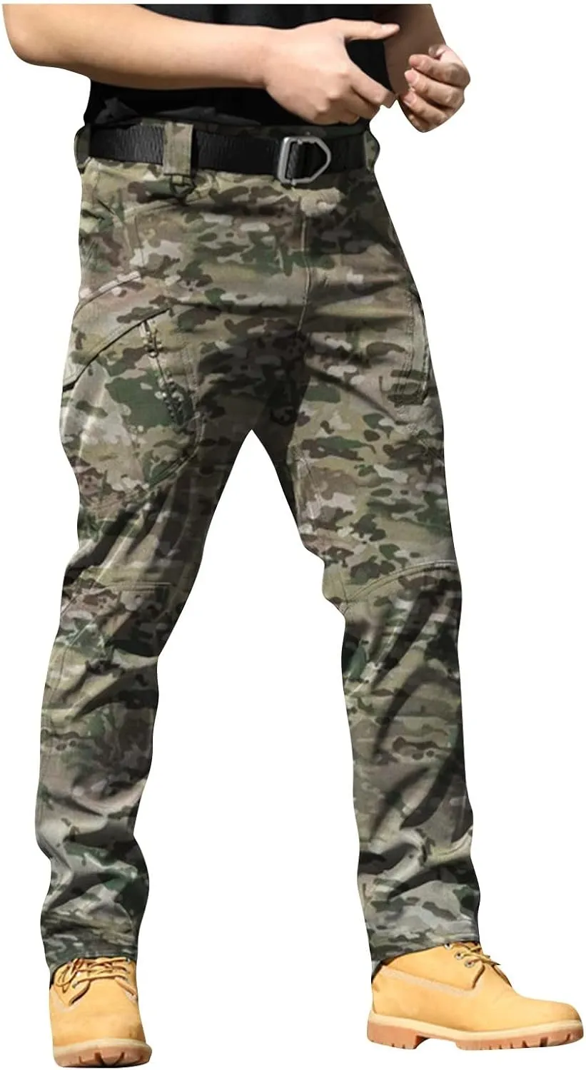 Cargo Pants for Men Water Resistance Relaxed Fit Waterproof Hiking Pants Outdoor Fishing with Pockets