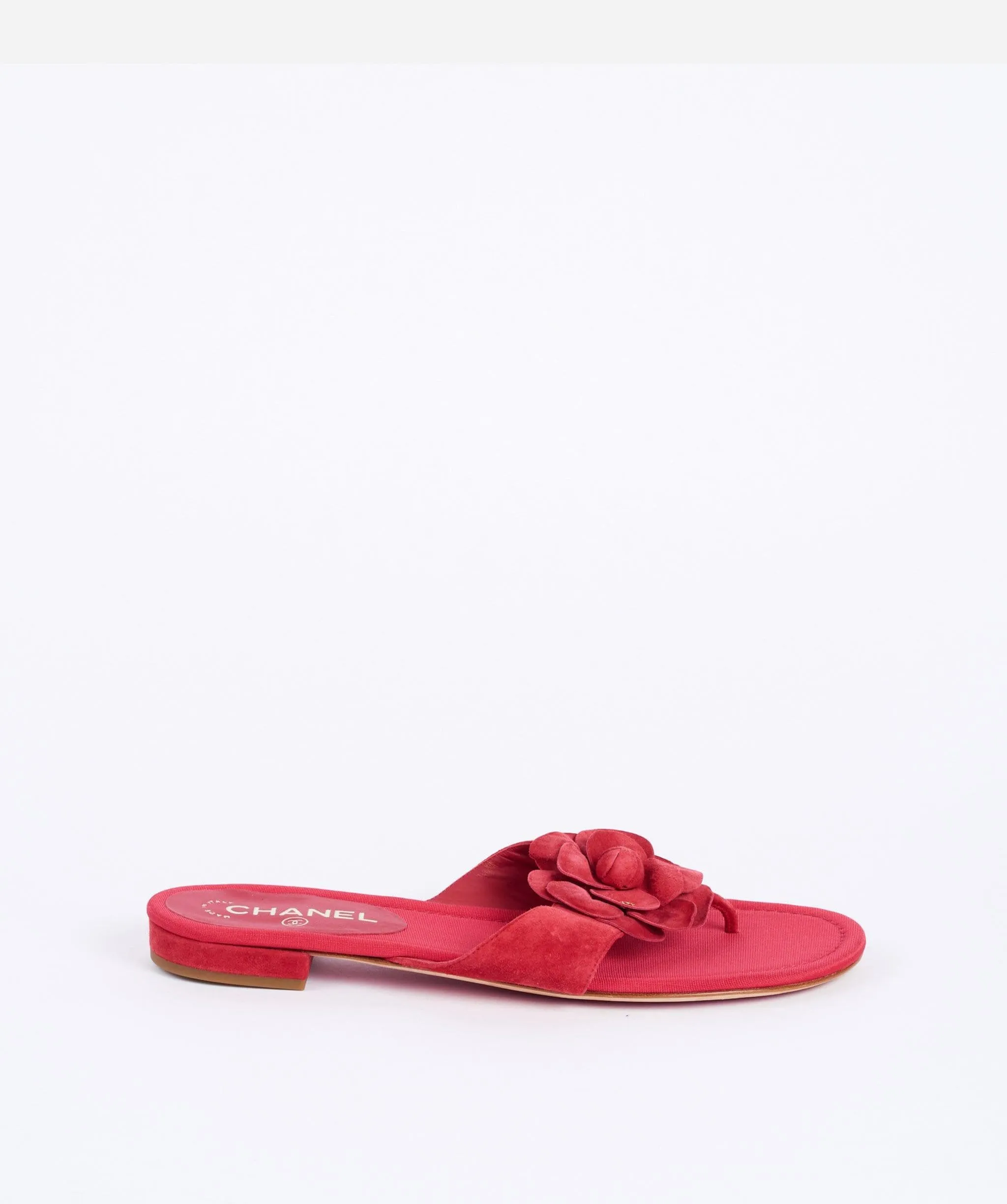 Chanel Camelia Pink Suede sandals
