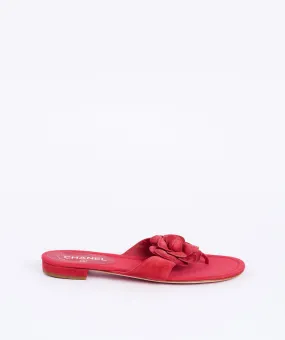 Chanel Camelia Pink Suede sandals