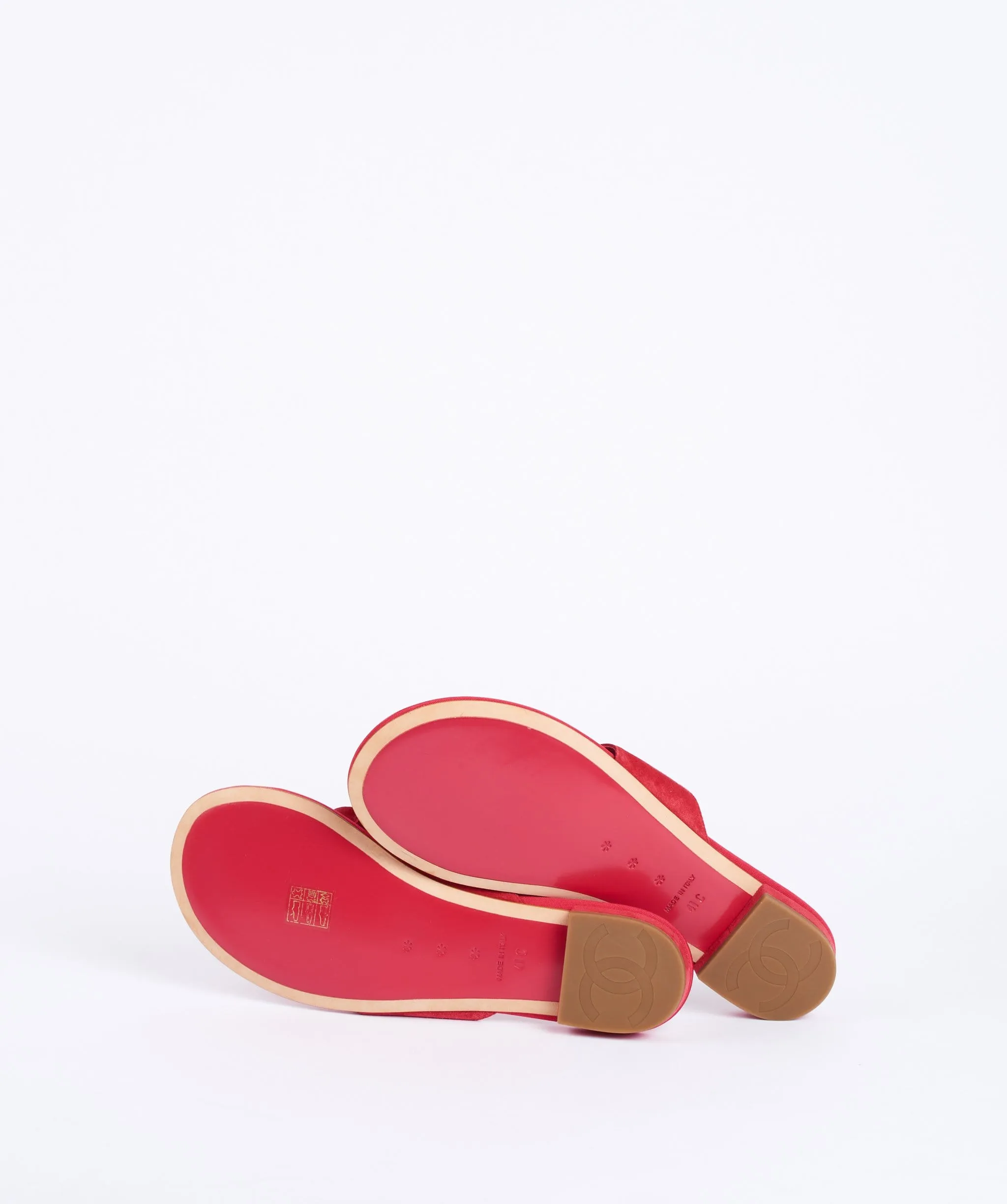 Chanel Camelia Pink Suede sandals
