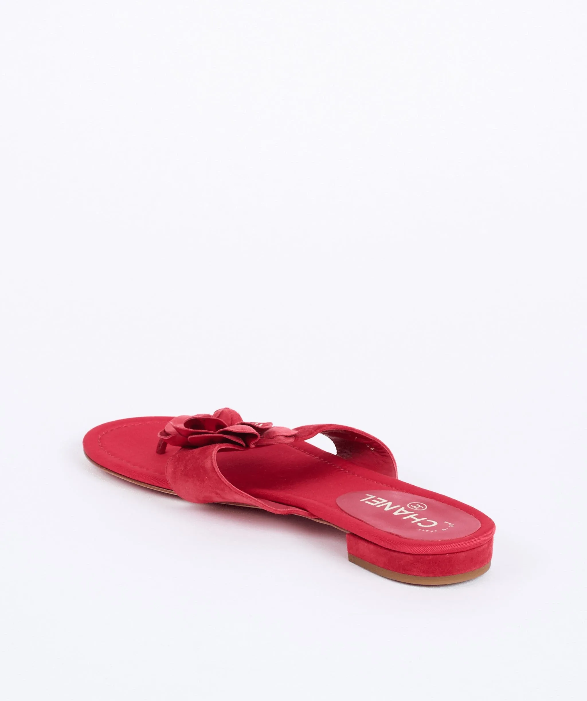 Chanel Camelia Pink Suede sandals