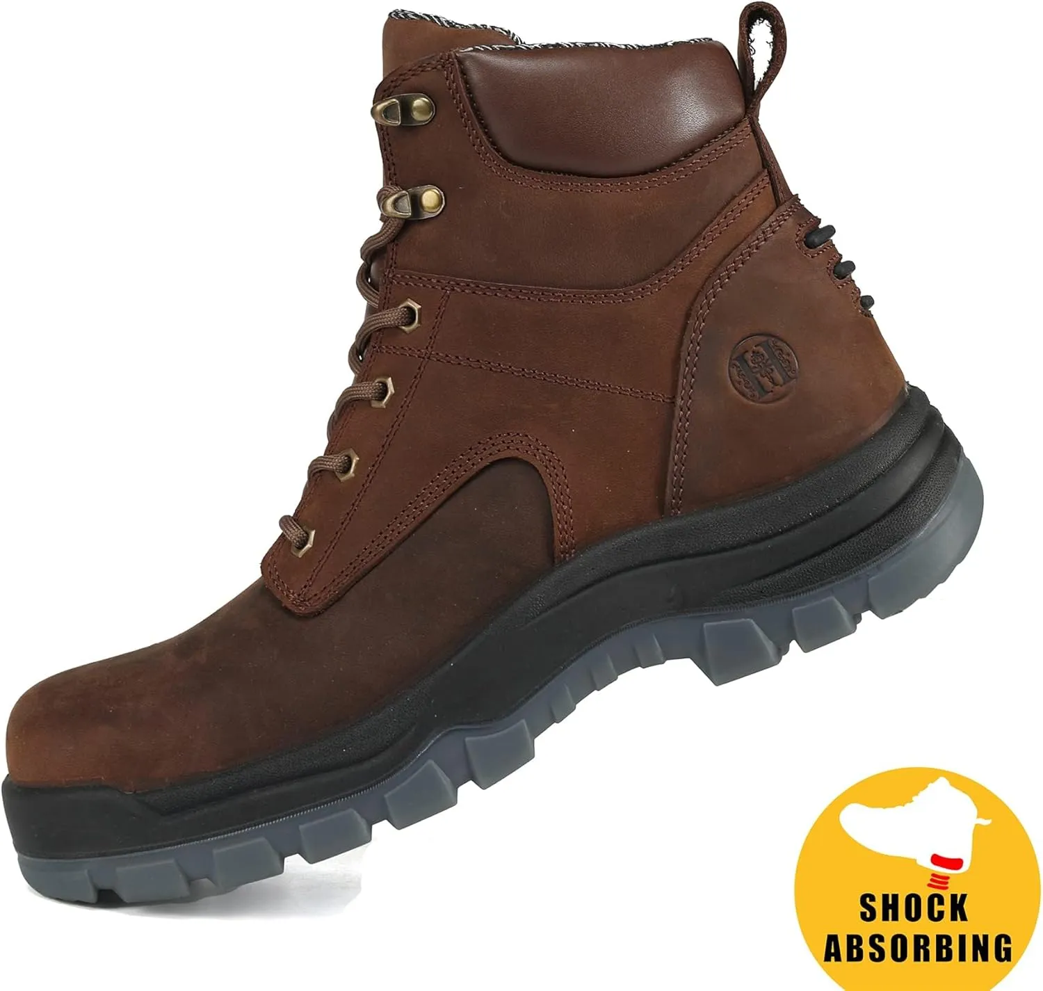CONRAD Men's EH 6" Soft Toe/Composite Toe Slip Resistant Waterproof Anti-Puncture Work Boots, Durable & Breathable