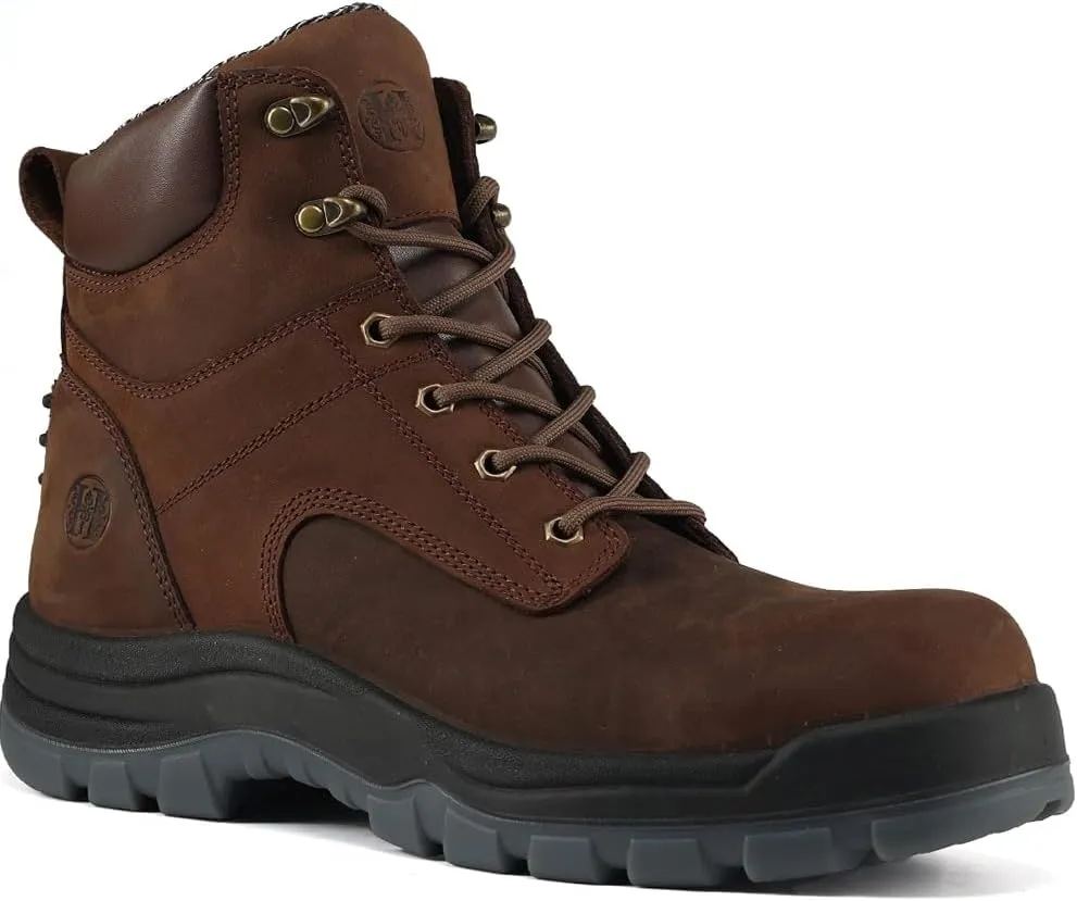 CONRAD Men's EH 6" Soft Toe/Composite Toe Slip Resistant Waterproof Anti-Puncture Work Boots, Durable & Breathable