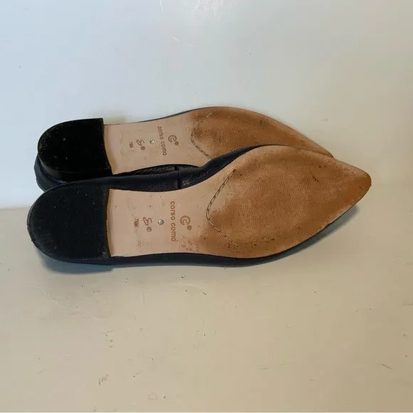 Córso Como Navy Blue Pointed Toe Flats