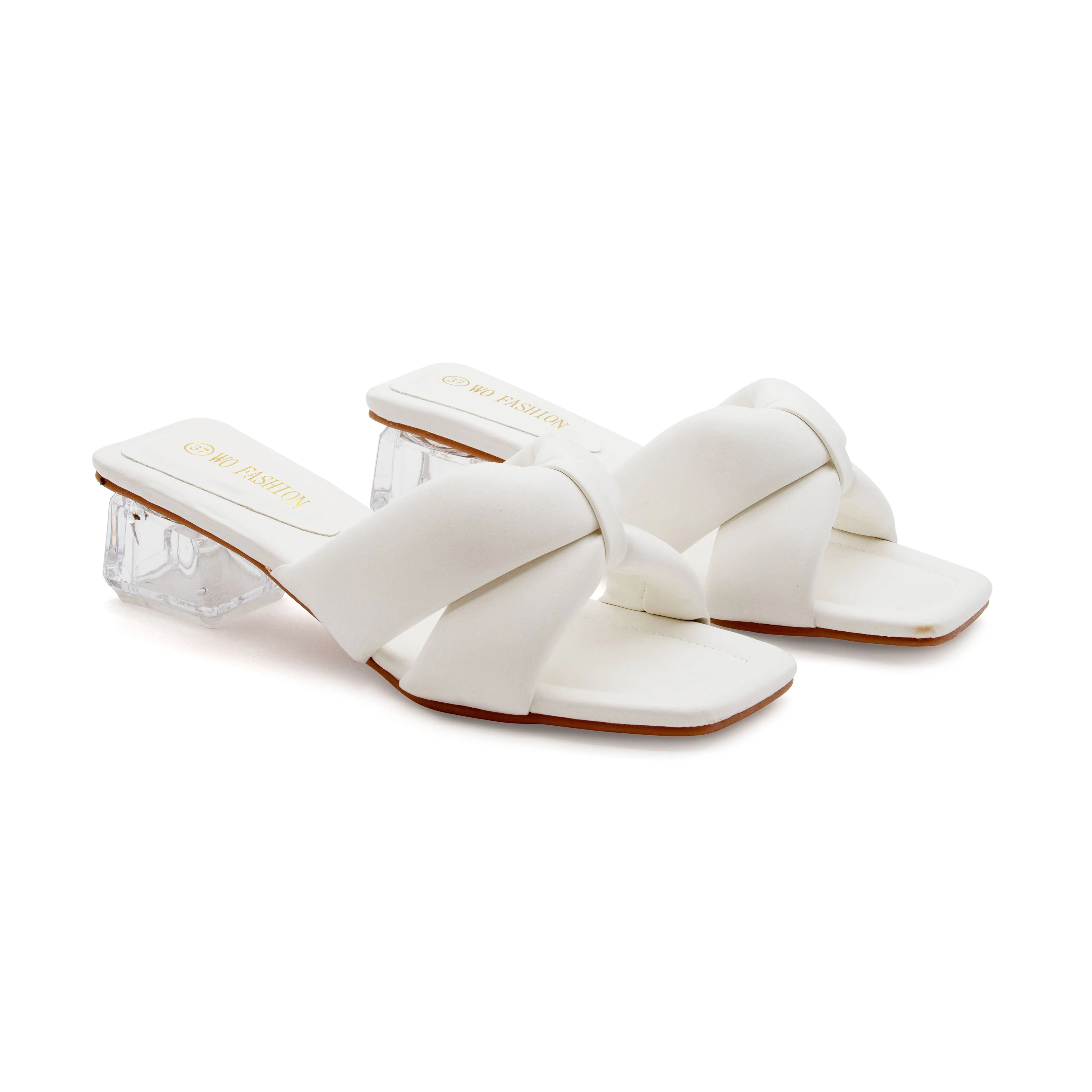 Crystal Low Heel Mules