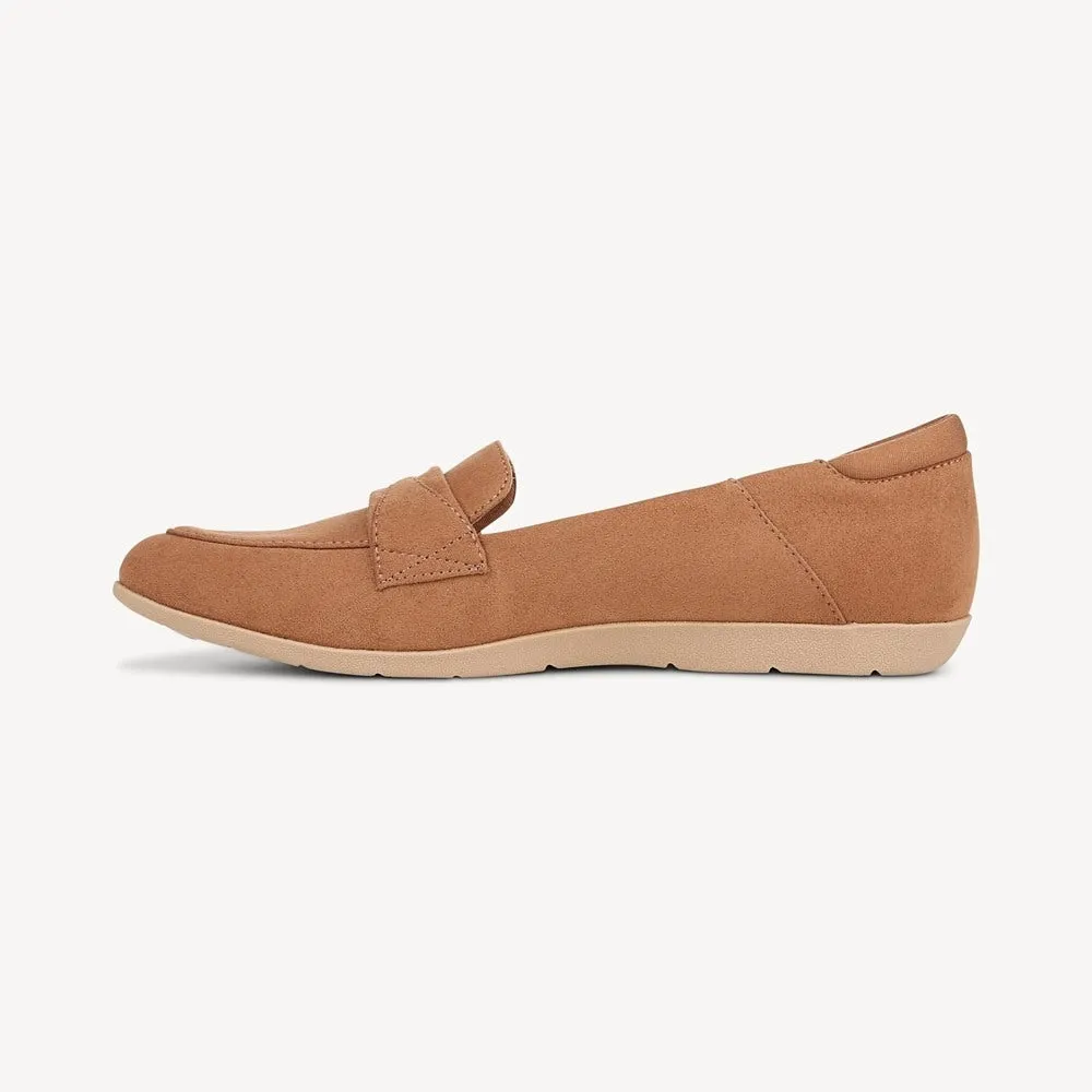 Dr. Scholl's Emilia Brown Microfiber Slip On Pointed Toe Classic Flat Loafers