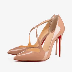 Elegant Nude Patent Leather Pump