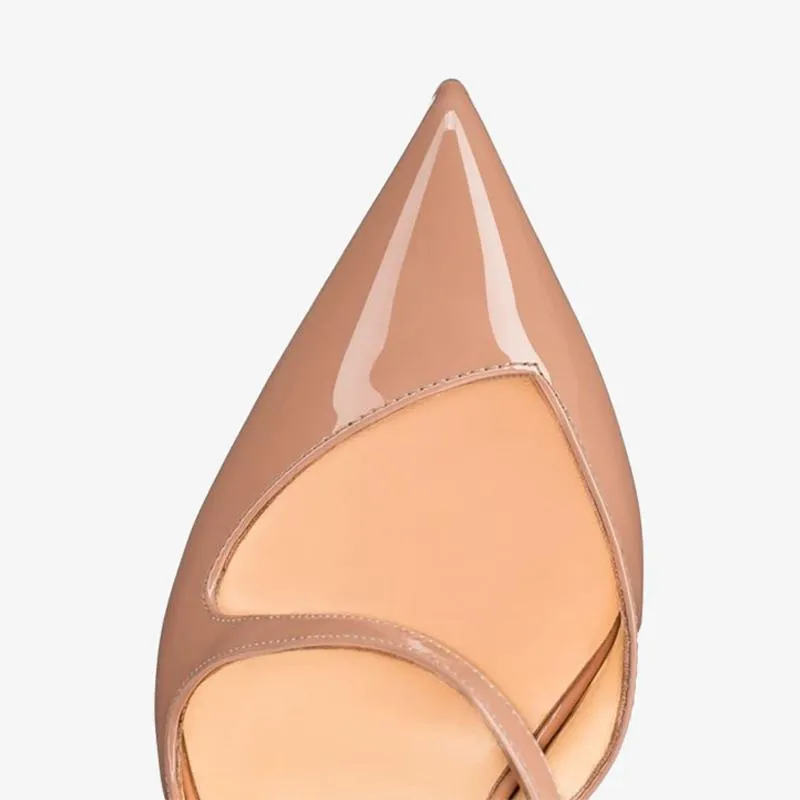 Elegant Nude Patent Leather Pump