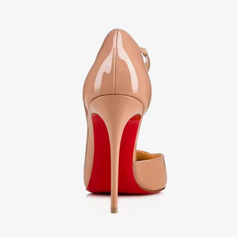 Elegant Nude Patent Leather Pump