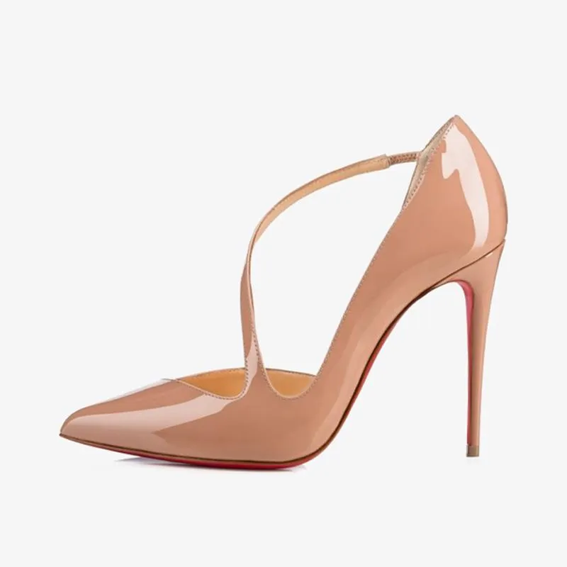 Elegant Nude Patent Leather Pump