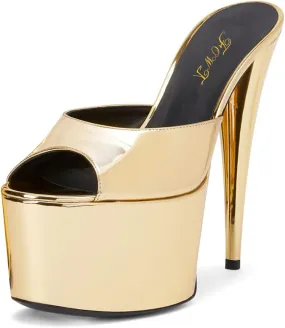 FOWT Women Peep Toe Slip On Platform Mules Fashion Cone High Heel Sandals Trendy Daily Party Nightclub Proms Shoes Size 4-16 US