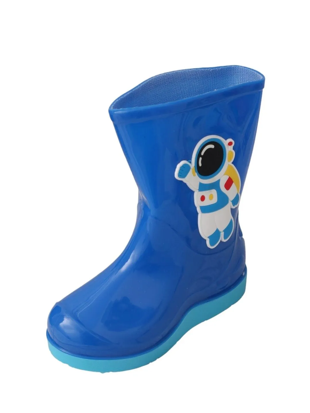 Galactic Blue Astronaut Rain Boots For Boys