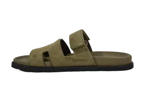 Hermes Chypre Sandals "Green Suede"