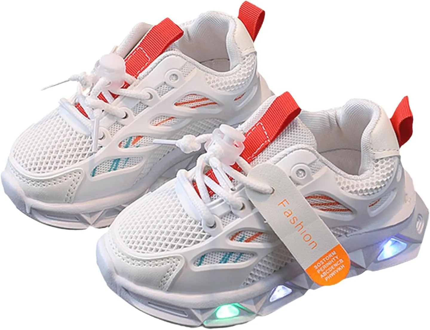Kids LED Light Sneakers Boys Girls Adjustable Strap Luminous Sport Walking Shoes Mesh Breathable Running Shoes