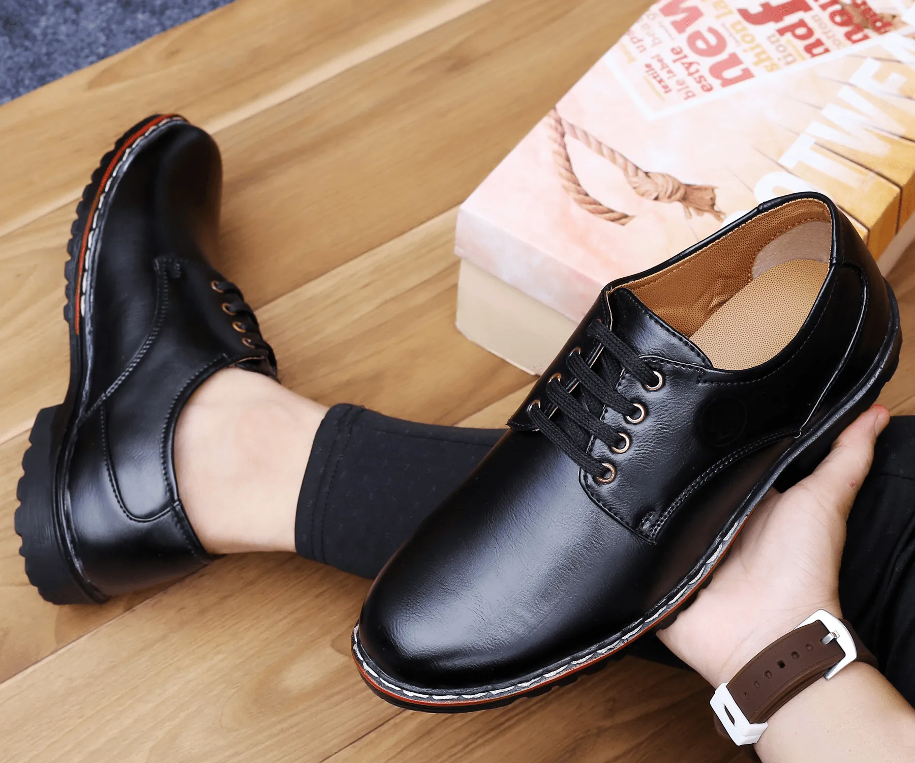 Men's faux Leather Slip On Formal Shoes Anti Skid Sole shoes for men.