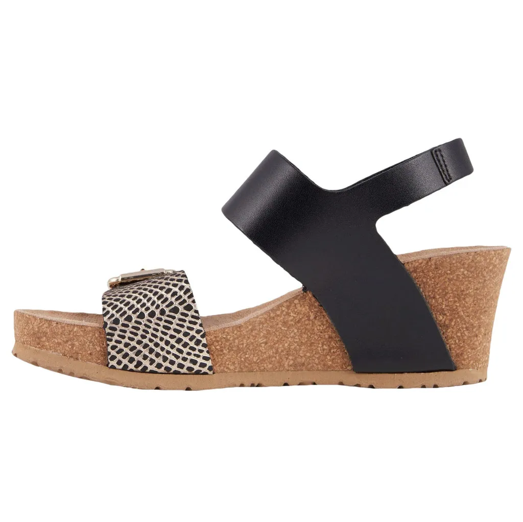 Mephisto Lissandra Full Grain Printed Leather Women's Wedge Sandals