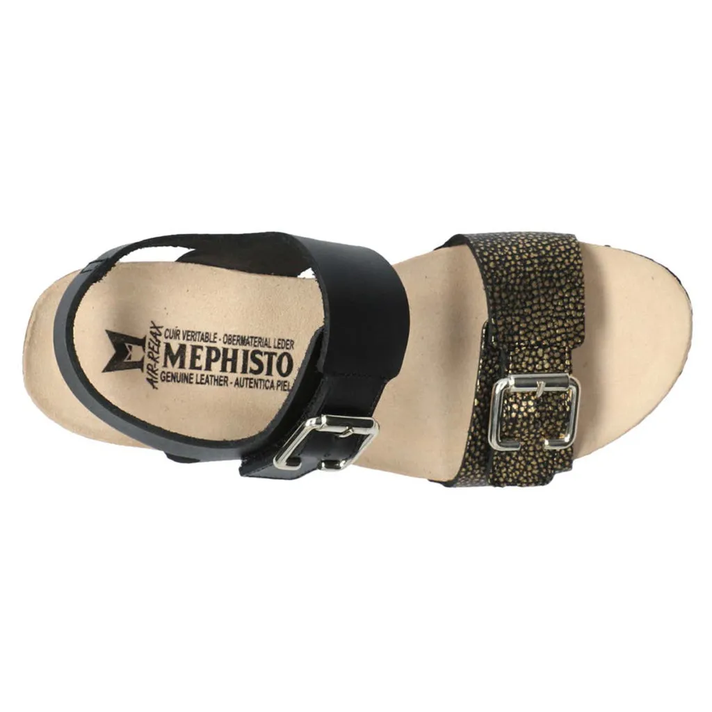 Mephisto Lissandra Full Grain Printed Leather Women's Wedge Sandals