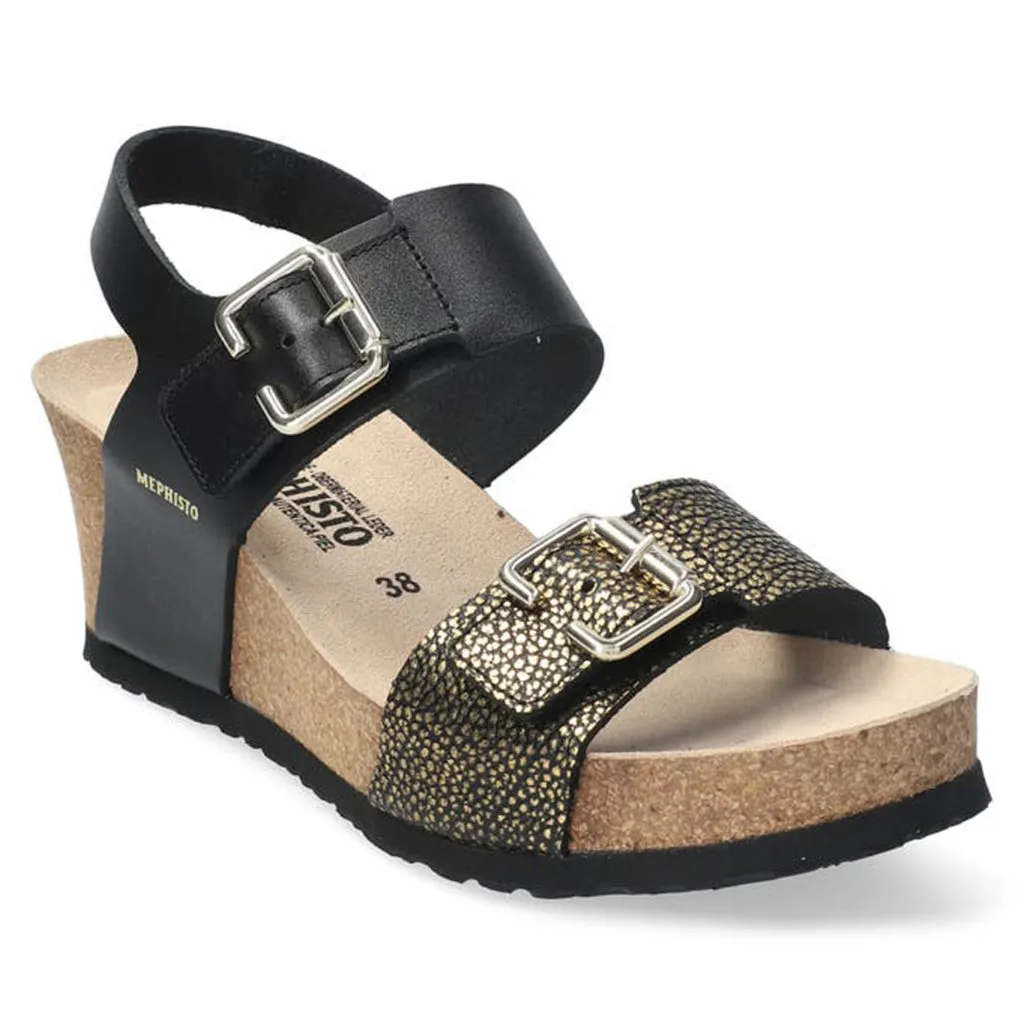 Mephisto Lissandra Full Grain Printed Leather Women's Wedge Sandals