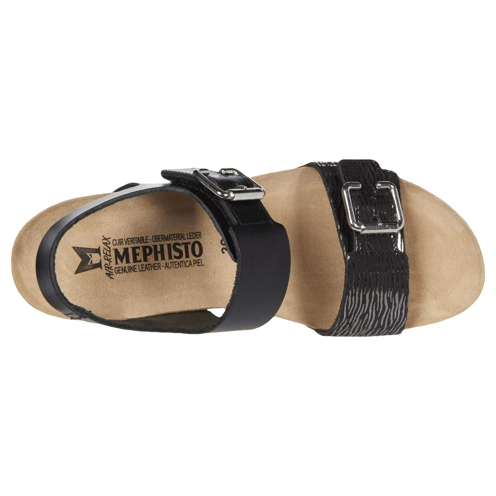 Mephisto Lissandra Full Grain Printed Leather Women's Wedge Sandals