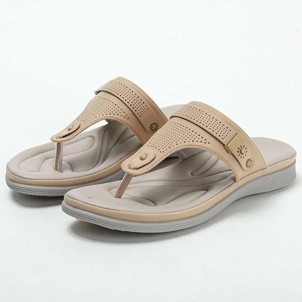 MIOKE Women's Sparkly Metallic Flat Flipflops Sandals Casual Slip On T-strap Platform Summer Beach Thong