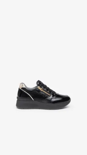 NEROGIARDINI WOMEN LEATHER SNEAKERS IN BLACK