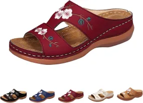 Orthopedic Sandals For Women Slip On Open Toe Soft Feetbed Flats Sandal Comfortable Walking Slippers Summer Arch Support Flip Flops Slip On Open Toe Soft Feetbed Flats Sandal