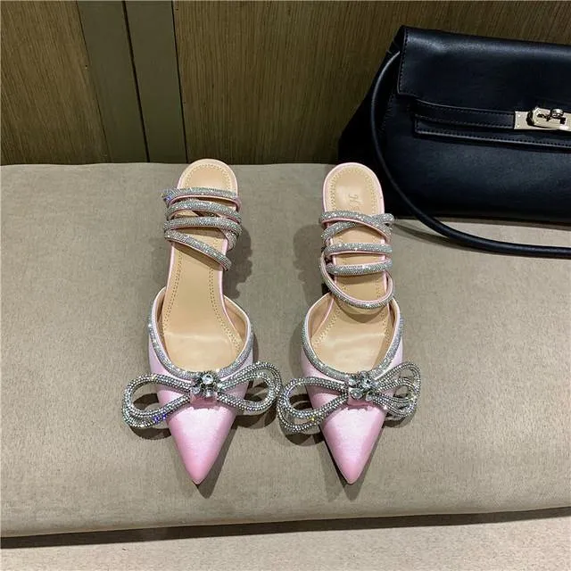 Princess Embellished Tie Up Heels