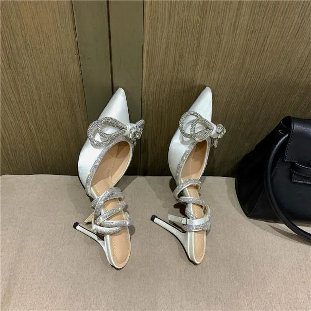 Princess Embellished Tie Up Heels