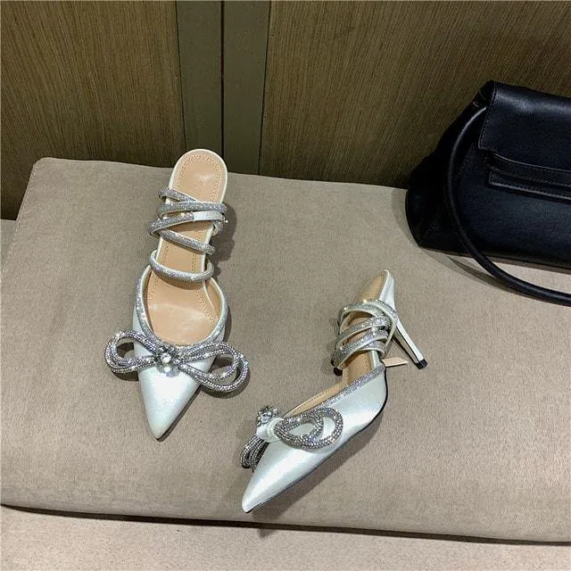 Princess Embellished Tie Up Heels