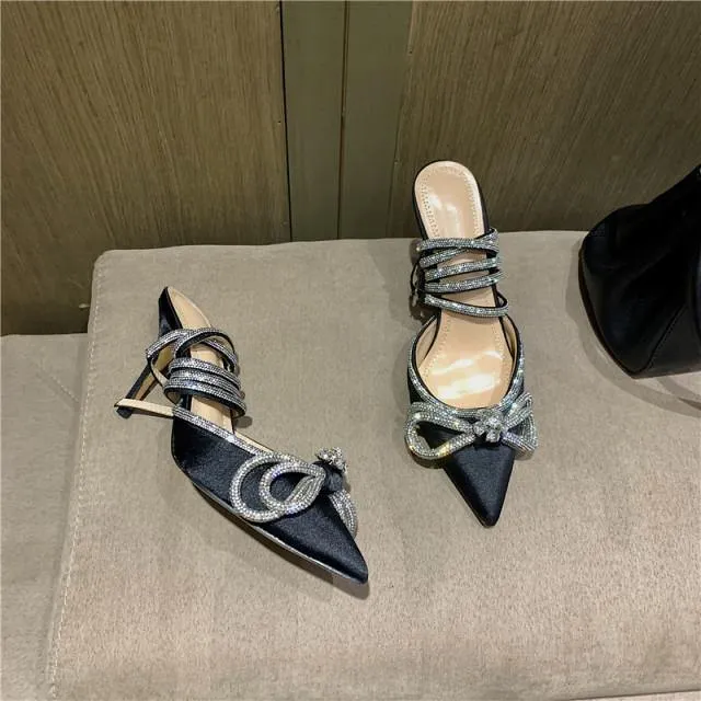 Princess Embellished Tie Up Heels