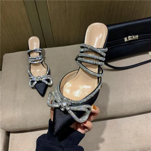 Princess Embellished Tie Up Heels